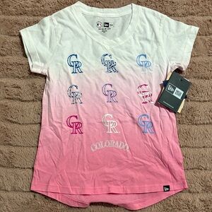 New Era Kids Colorado Gradient T-Shirt - Pink and White - Sz 6 -  BB00933